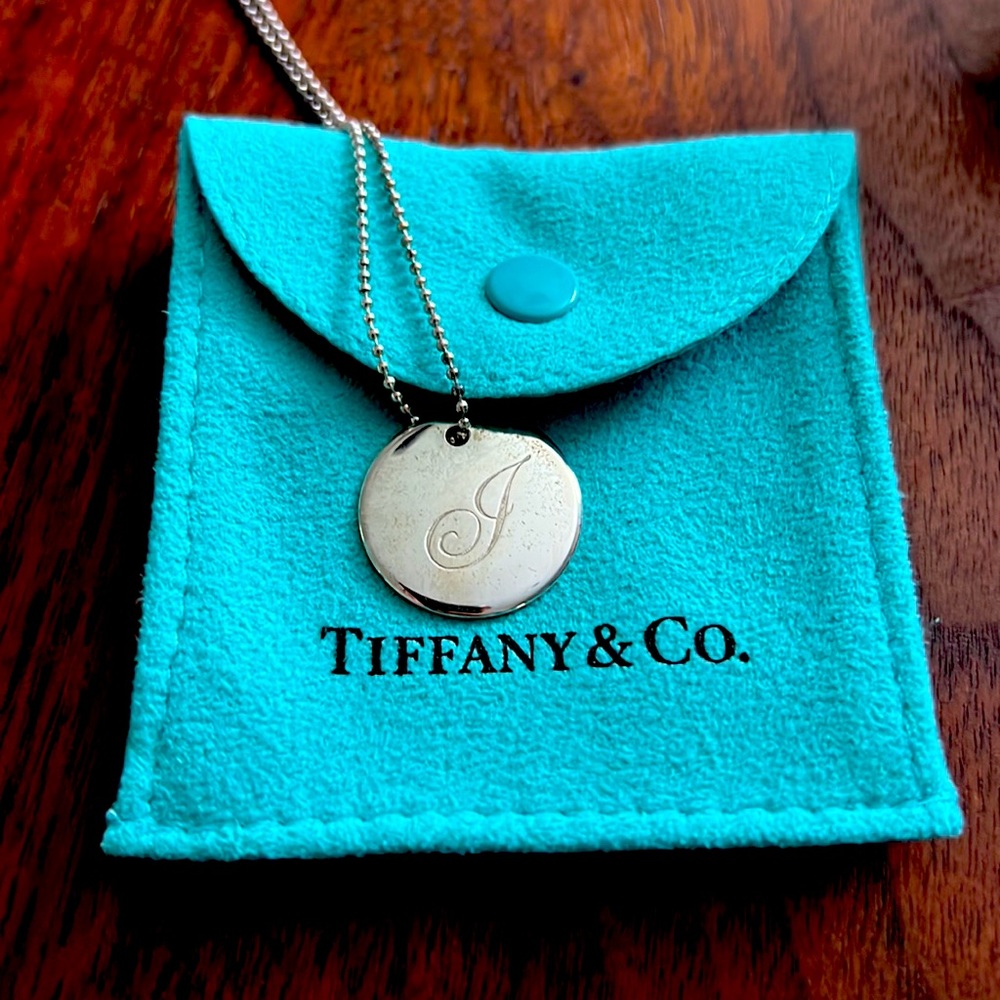 Tiffany and Co. J necklace. Sterling silver. JUST POLISHED AT TIFFANY